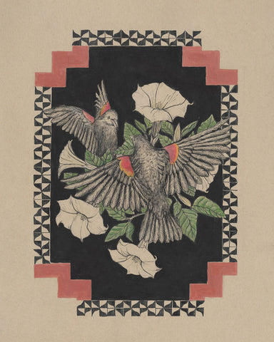 Red Winged Blackbirds by Hilary Dufour